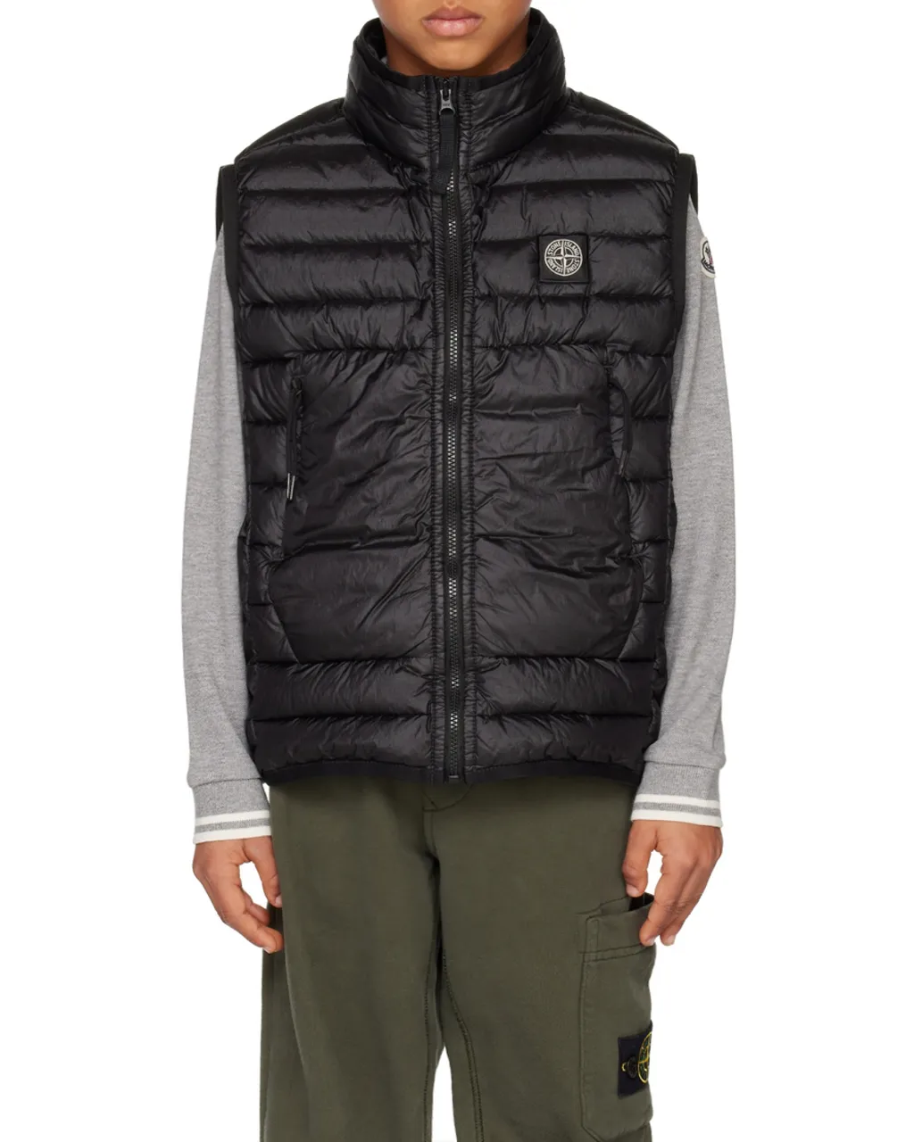 Junior Chest Logo-Patch Zipped Gilet