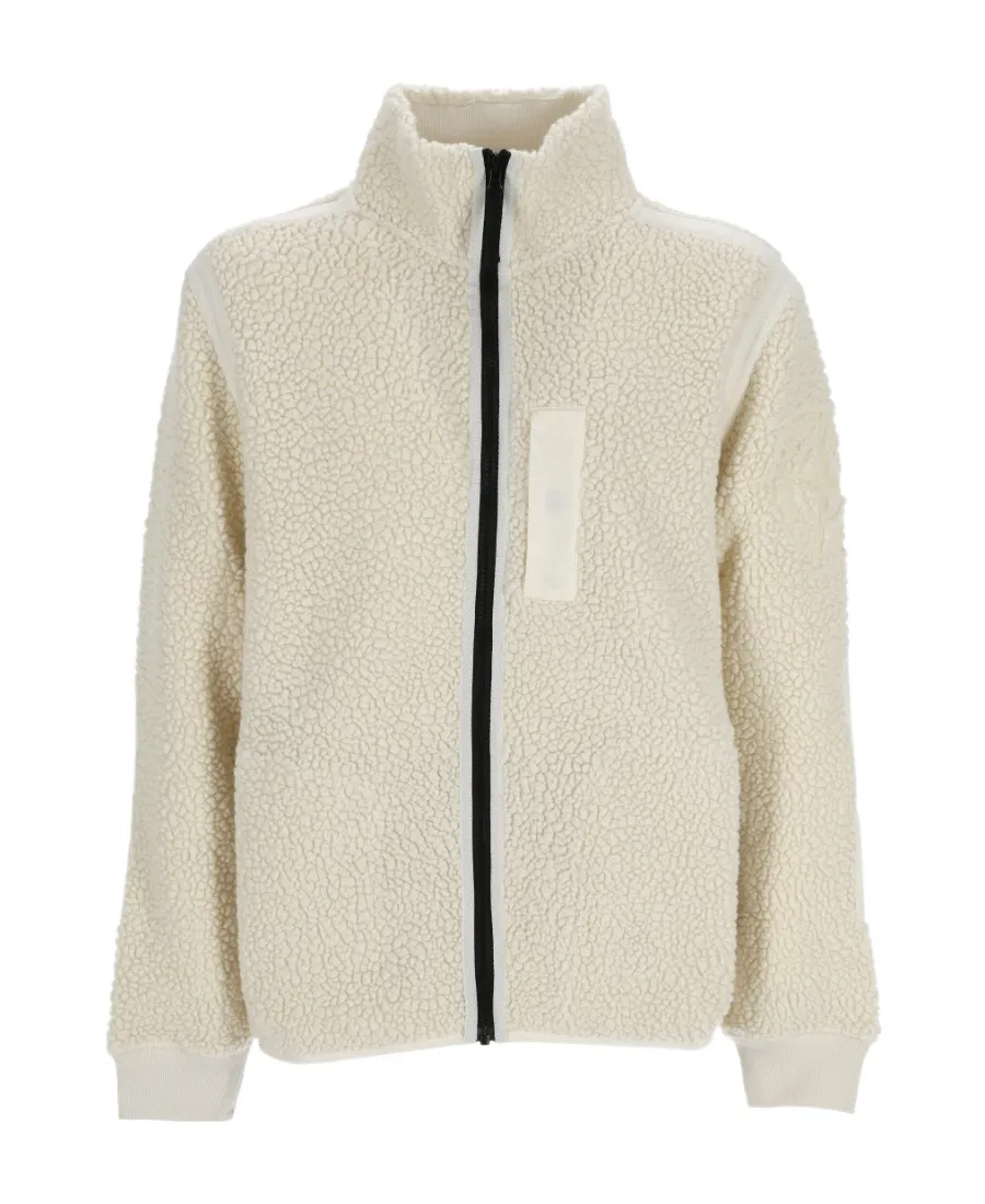 Logo Embroidered Zipped Fleece Jacket