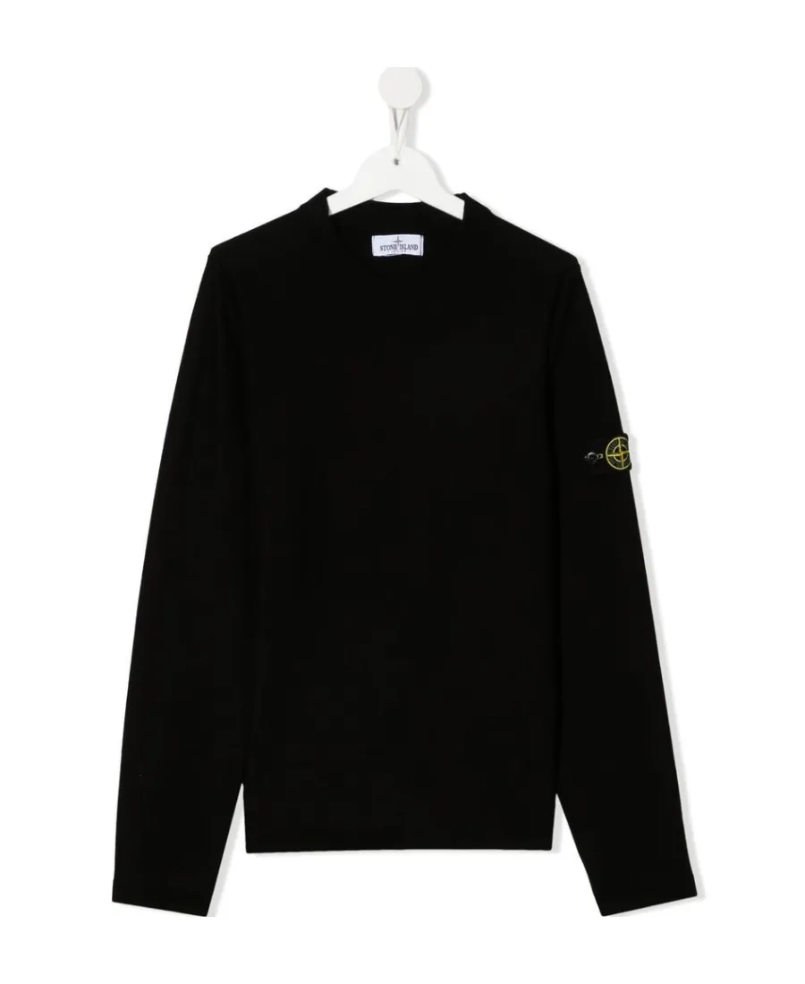 Compass-Motif Cotton Jumper