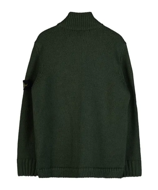 Compass-Patch Cargo-Pocket Cardigan