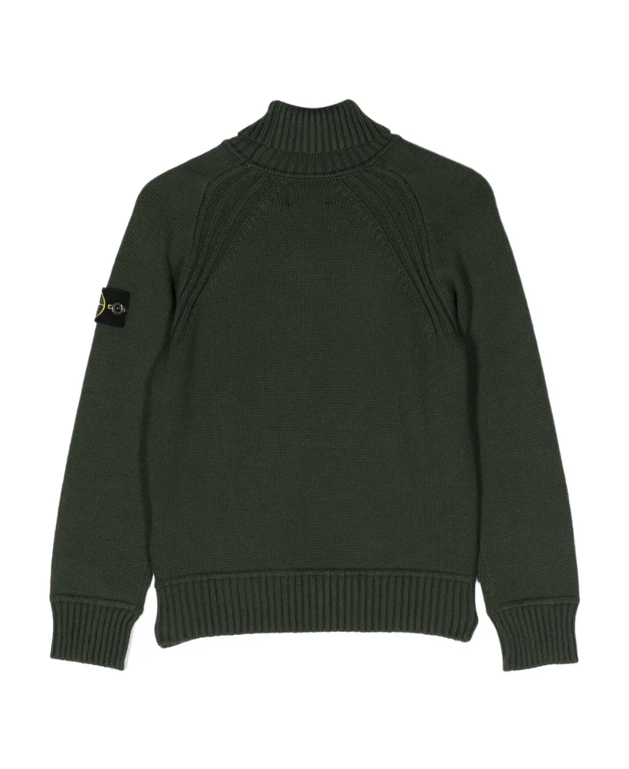 Logo-Patch Sleeve Knit Jumper