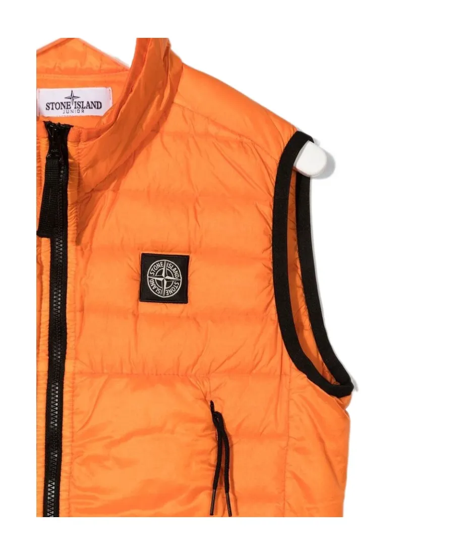 Junior Chest Logo-Patch Zipped Gilet