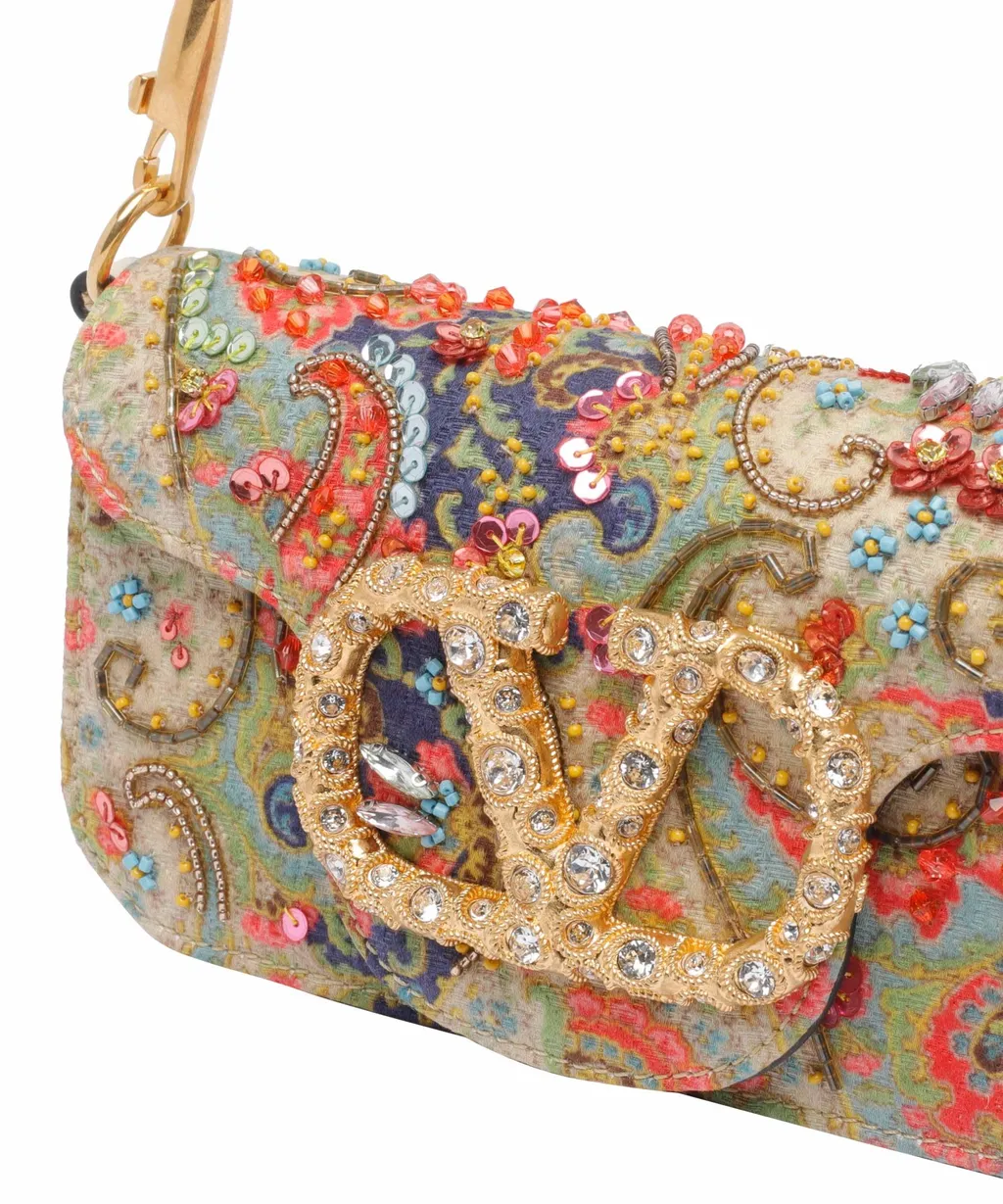 Small LÒCo Paisley Embellished-Clasp Shoulder Bag
