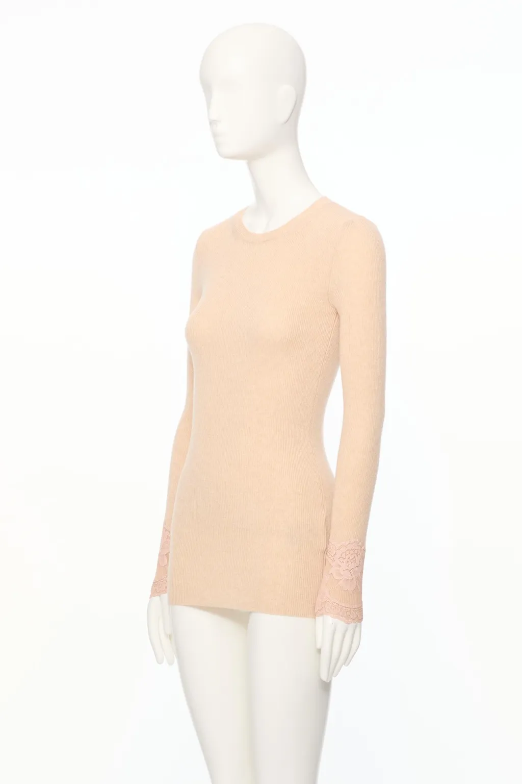 Lace Detailed Crewneck Dress