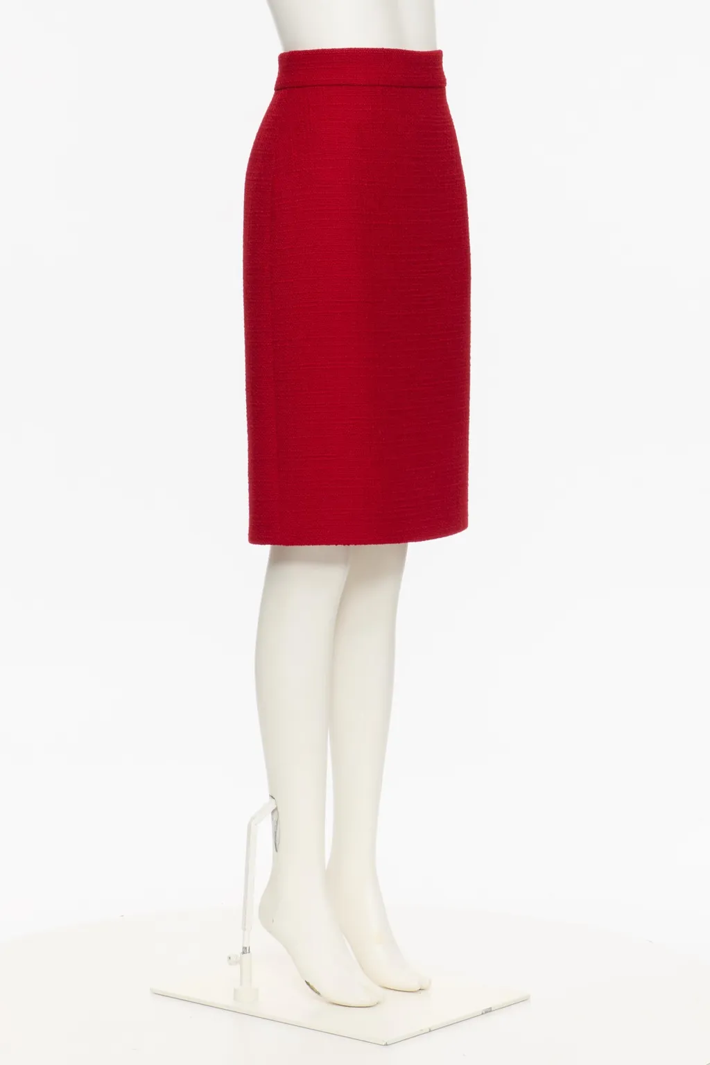 Plain Wool Tweed Skirt