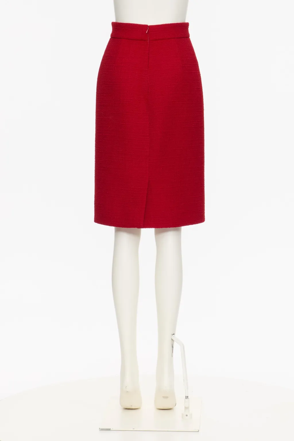 Plain Wool Tweed Skirt