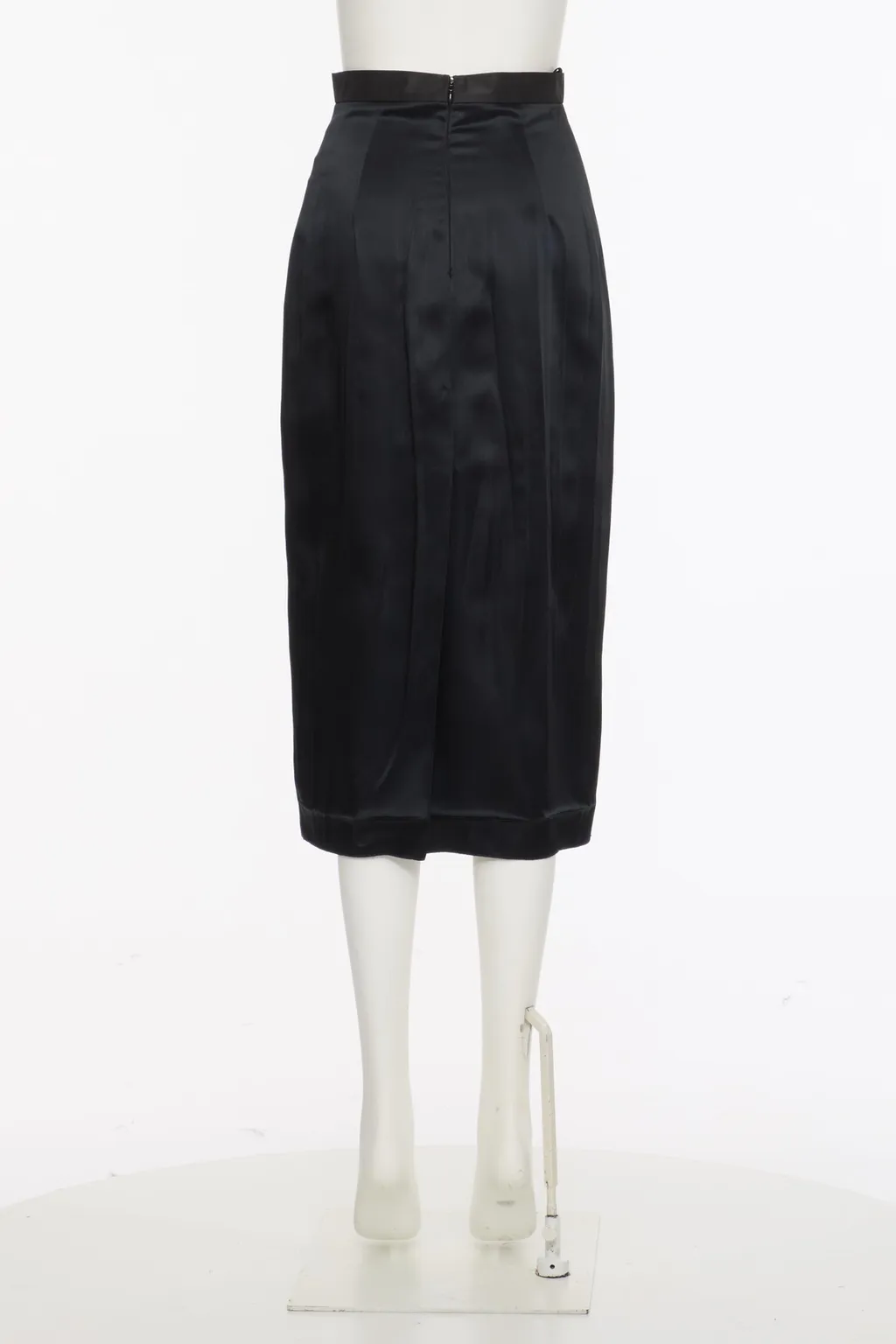 Satin Midi Skirt With Bow Detail