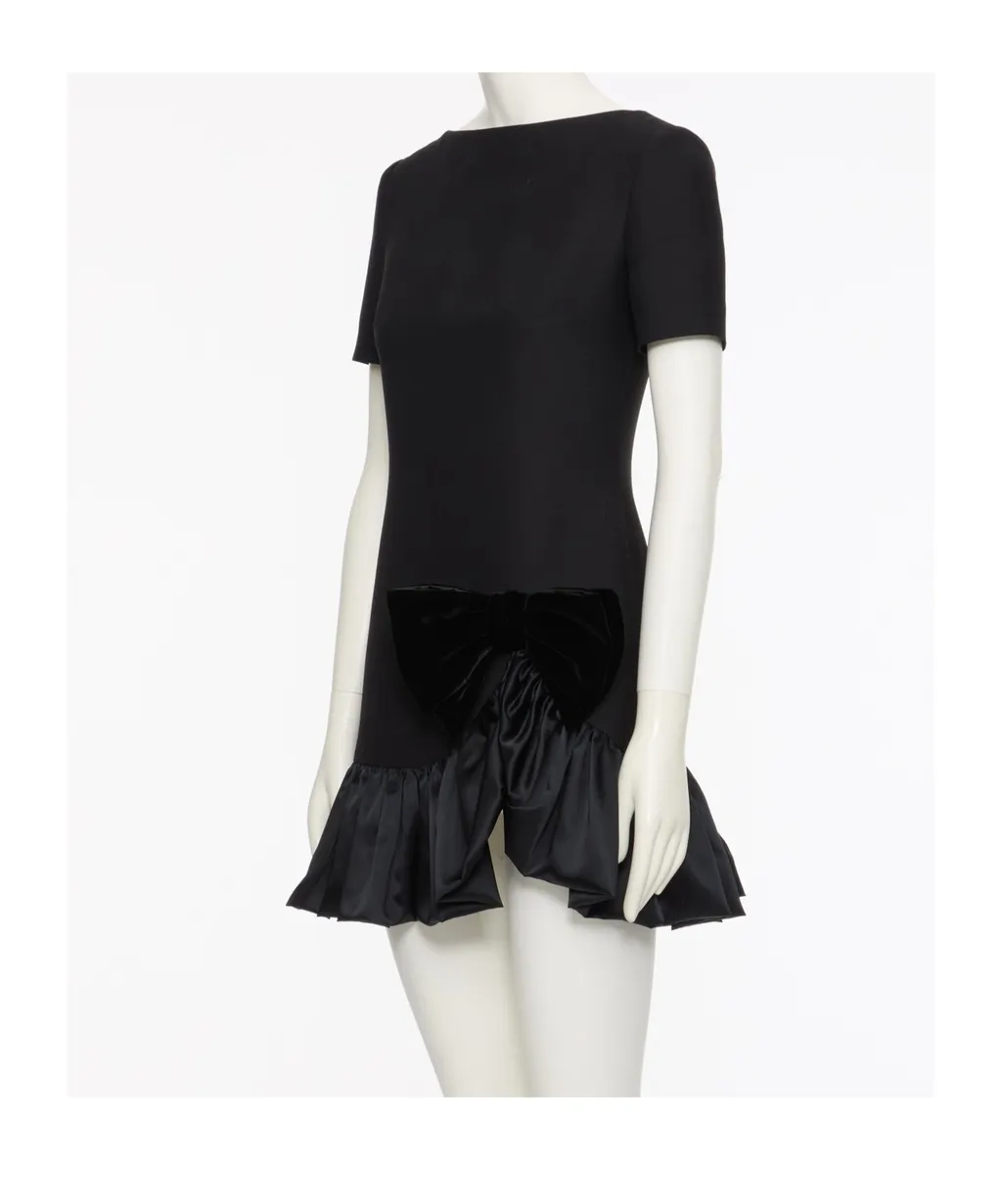 Bow Detailed Short-Sleeved Dress
