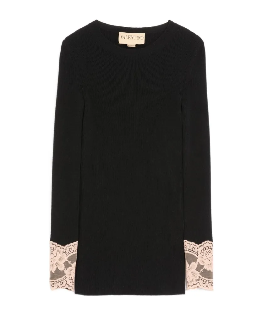 Long Sleeves Round Neck Ribbed Knitted Sweater
