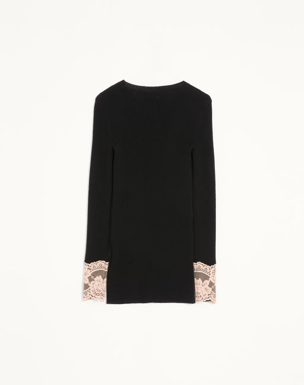 Long Sleeves Round Neck Ribbed Knitted Sweater