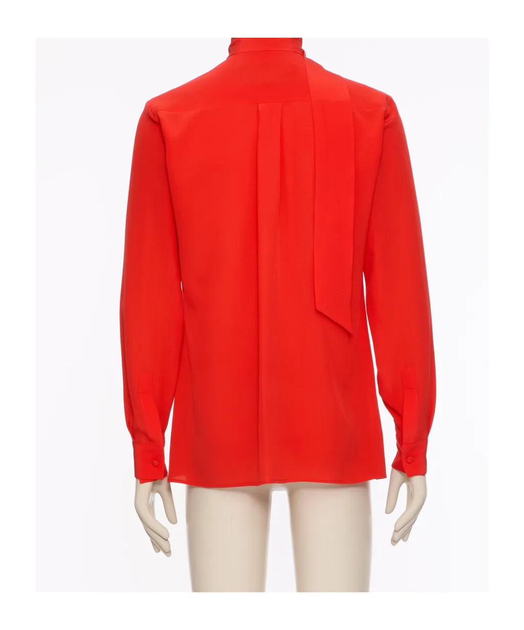 Scarf Collar Button-Up Shirt