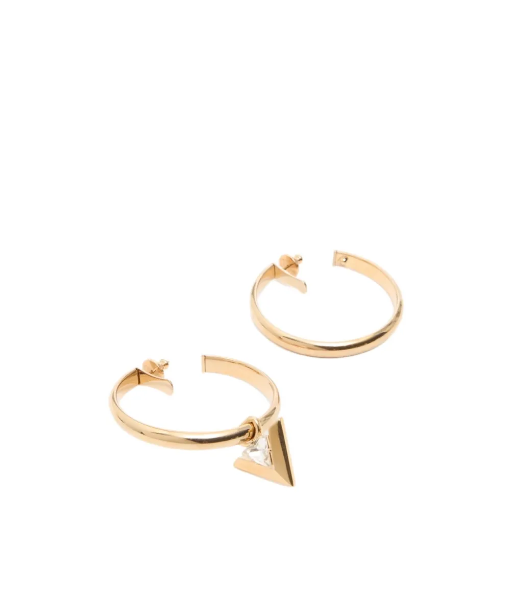 Je Les V Metal And Crystal Hoop Earrings