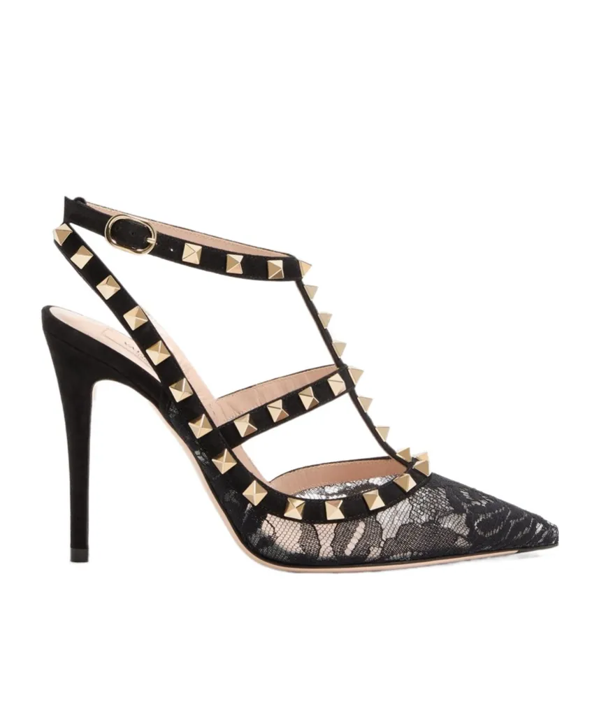 Garavani Rockstud Pointed Toe Lace Pumps