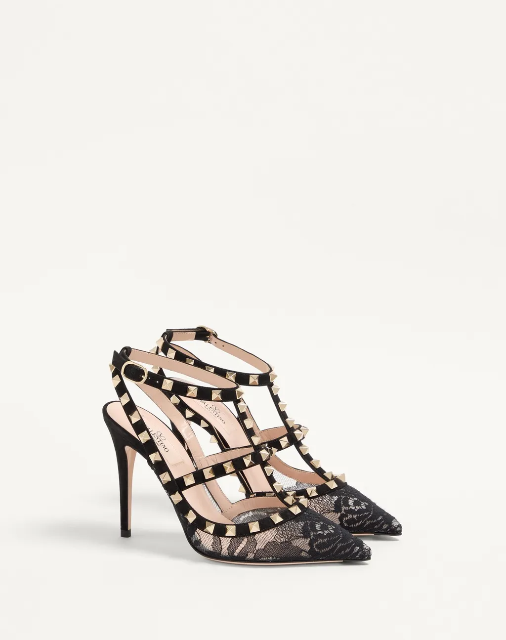 Garavani Rockstud Pointed Toe Lace Pumps