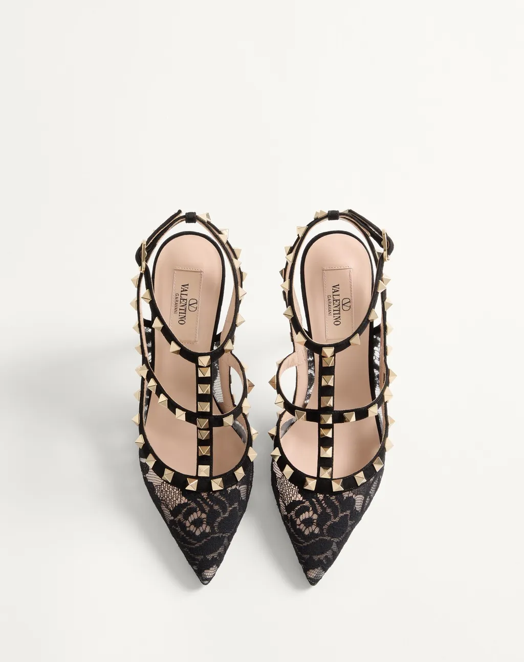 Garavani Rockstud Pointed Toe Lace Pumps