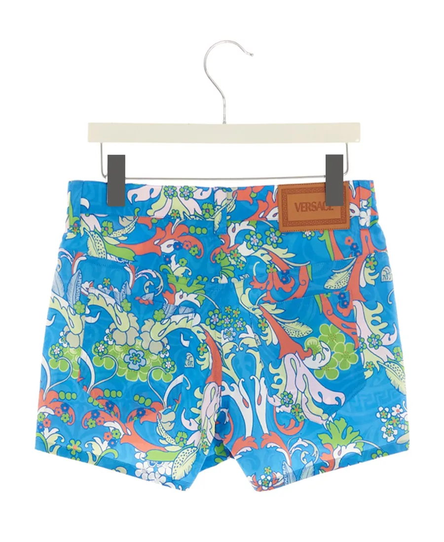 Logo Patch Baroque Patterned Shorts