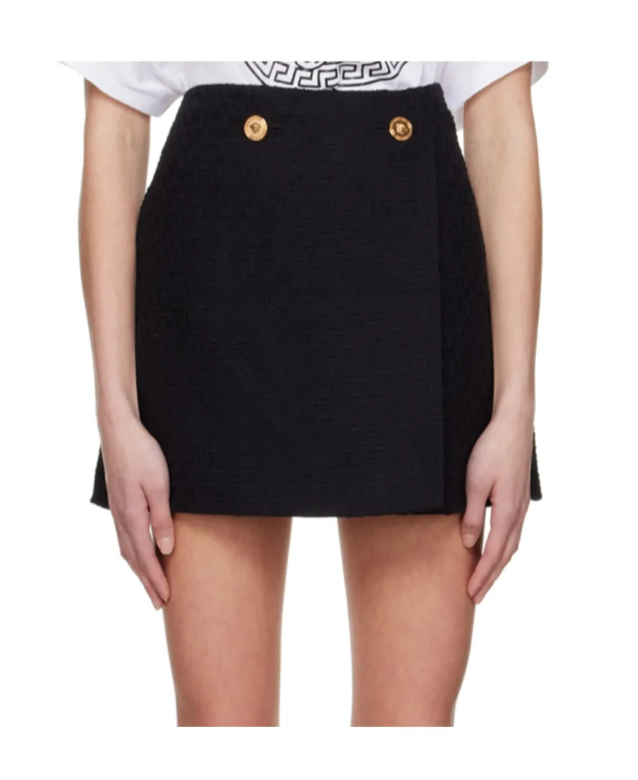 Medusa Head Button Wrap Skirt
