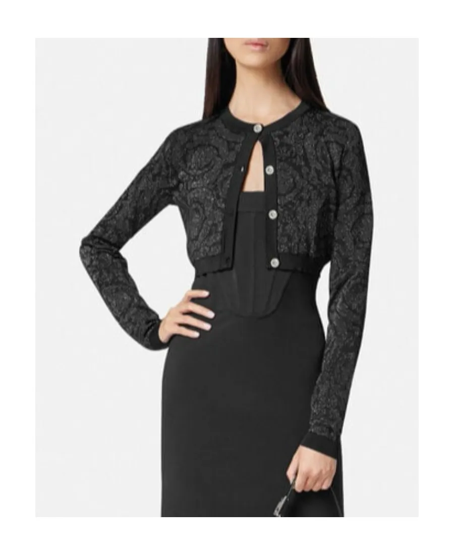 Barocco Button-Up Cropped Cardigan