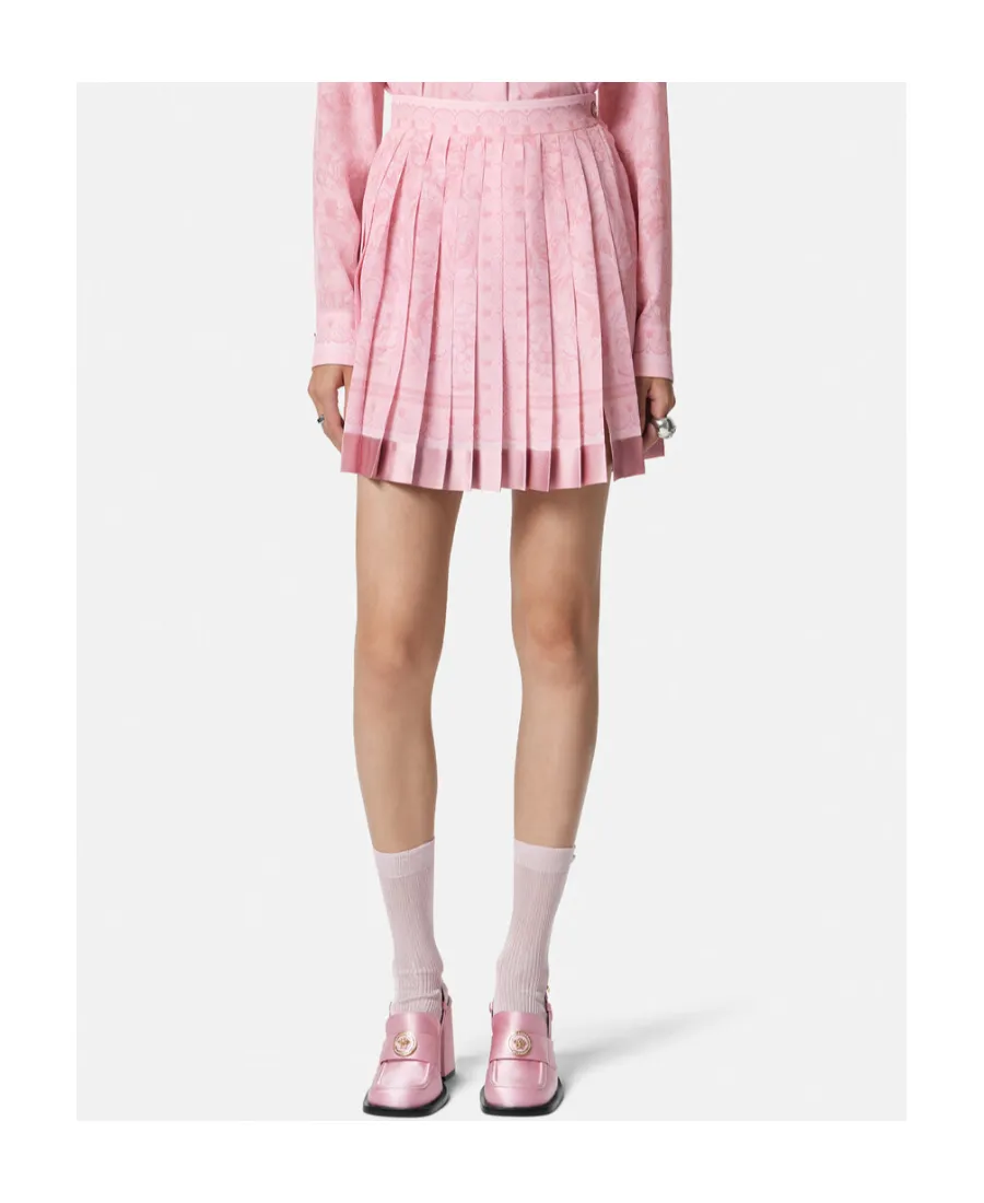 Barocco High-Waist Pleated Mini Skirt