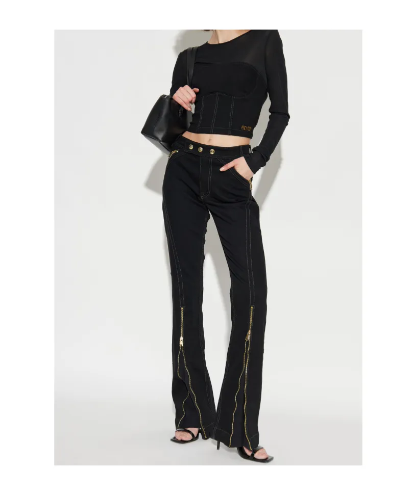 Zip-Detailed Jeans