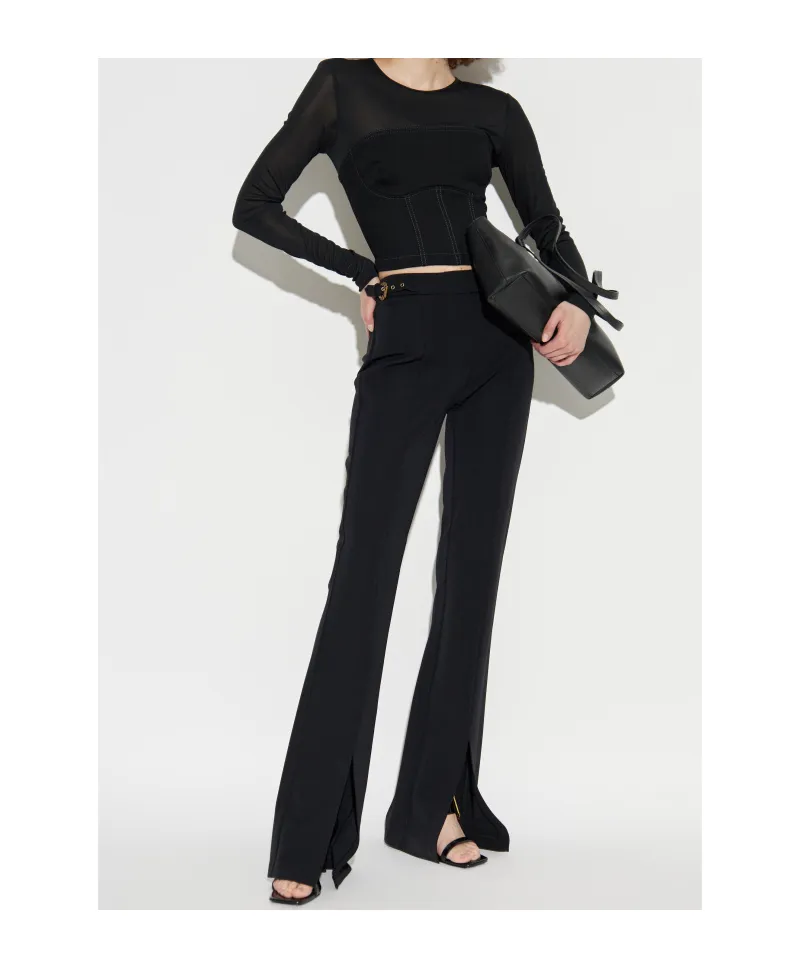 Front Slit Flared Trousers