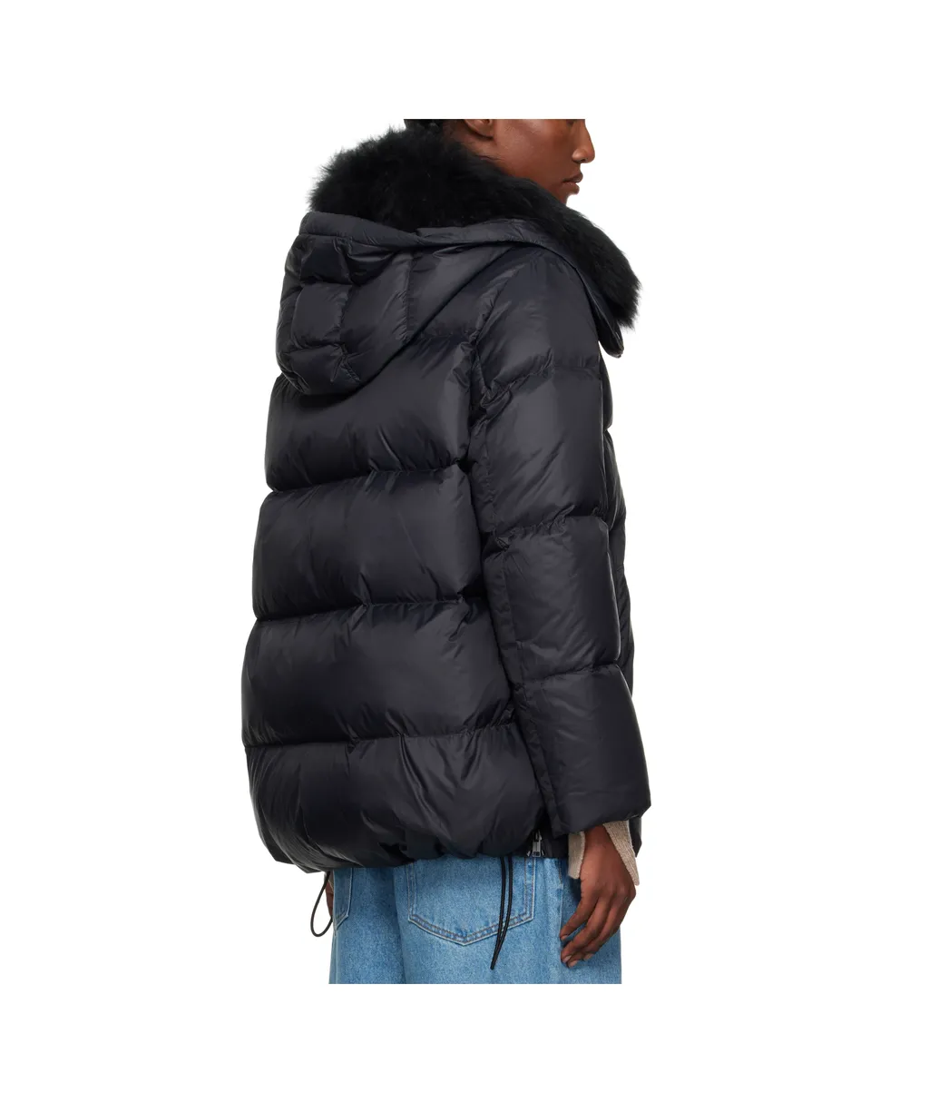 Iconic A Line Lambswool Collar Down Jacket