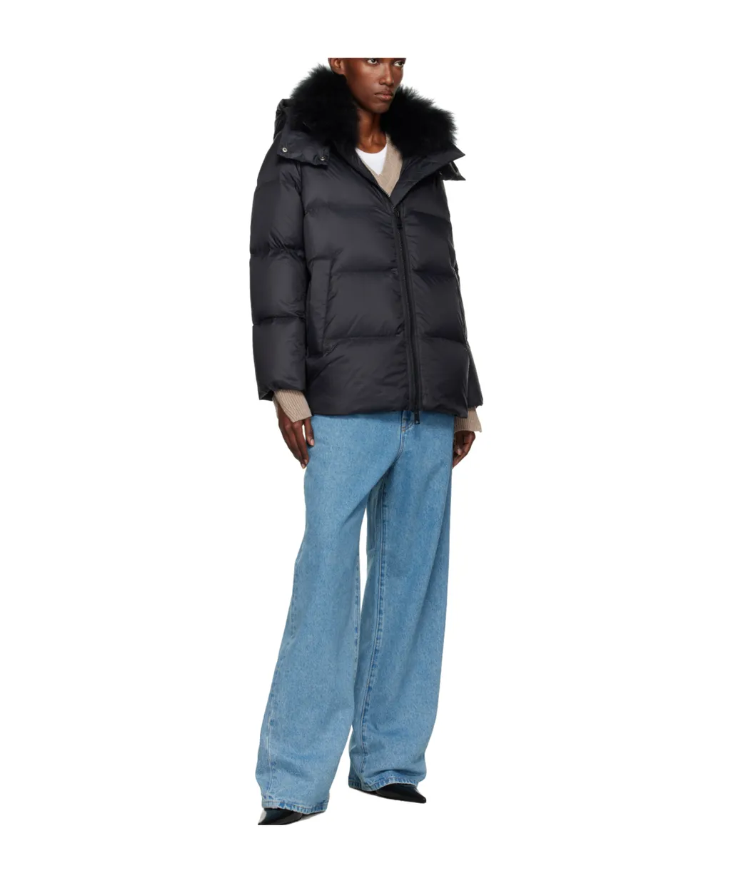 Iconic A Line Lambswool Collar Down Jacket