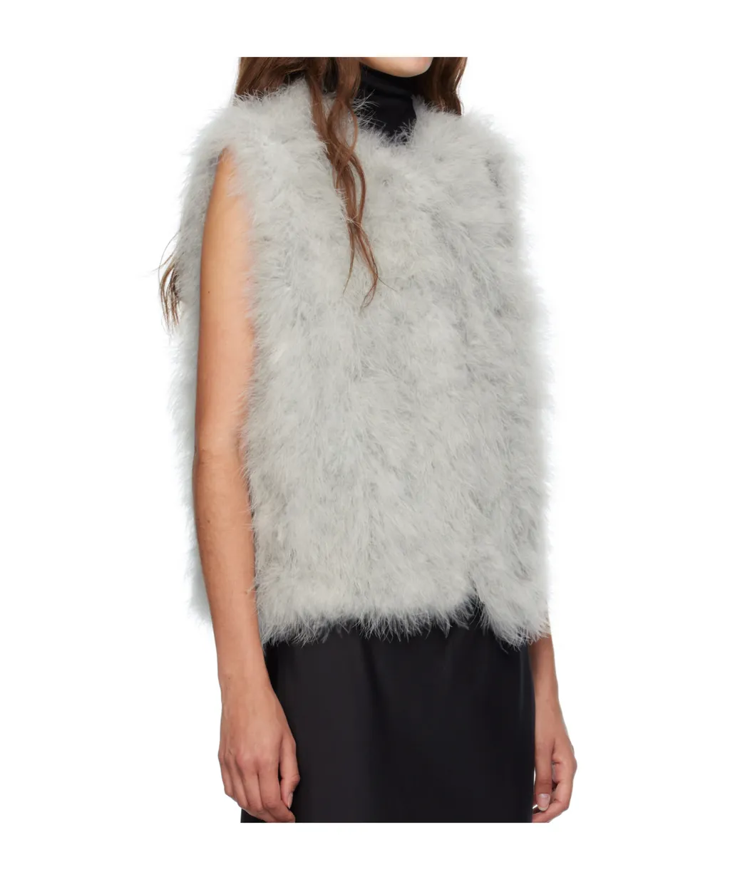 Cropped Feather Vest