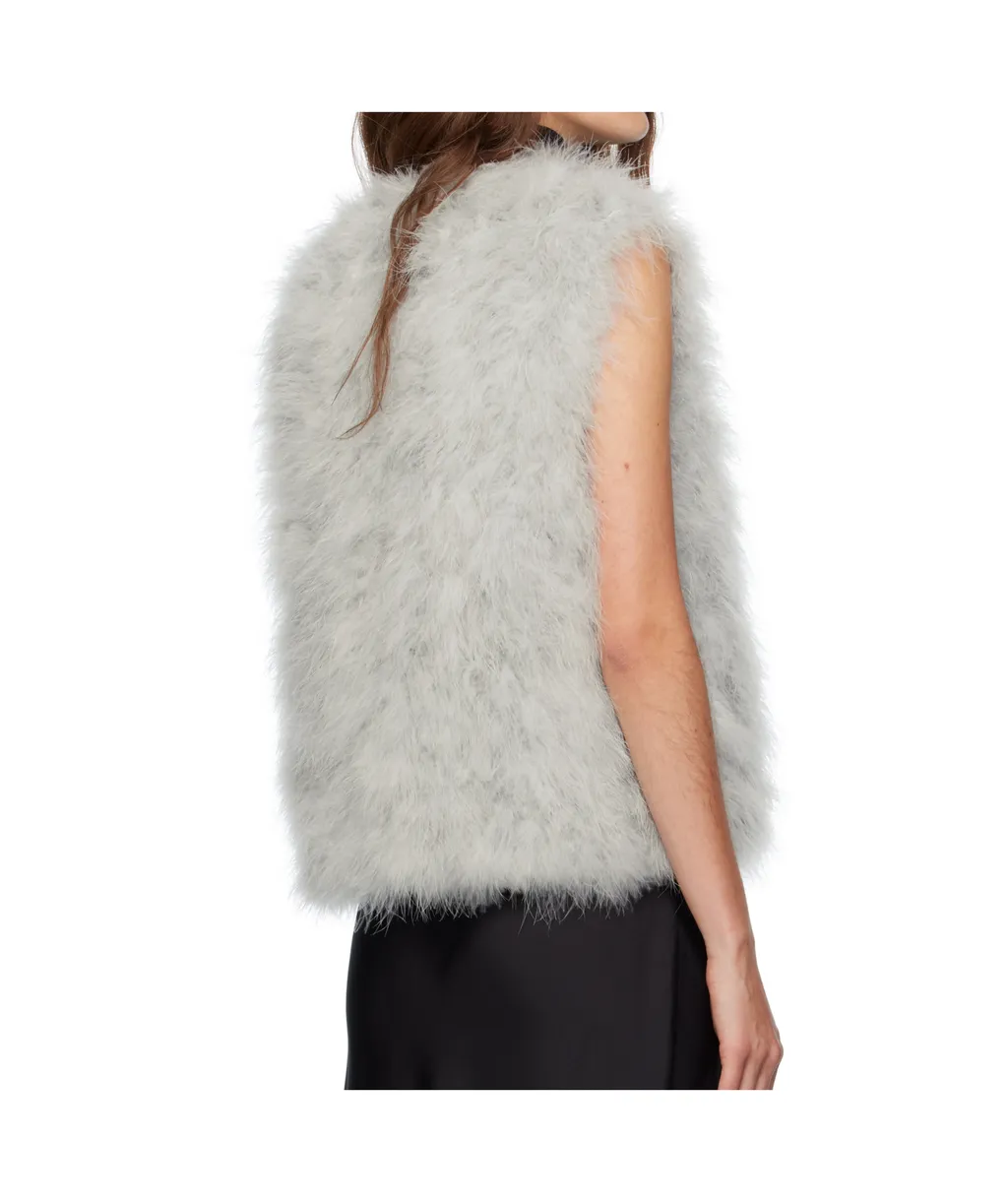 Cropped Feather Vest