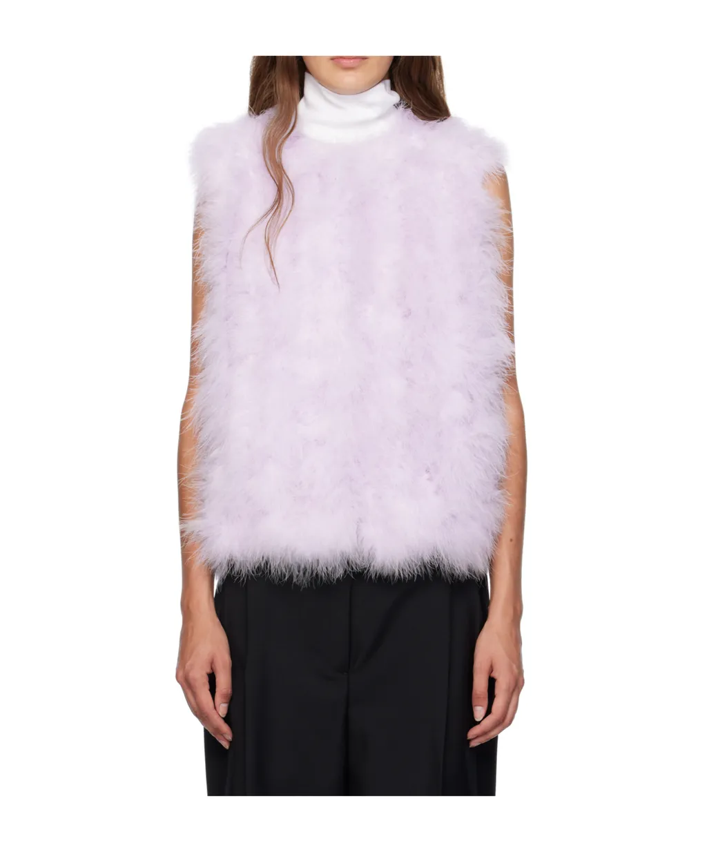 Cropped Feather Vest