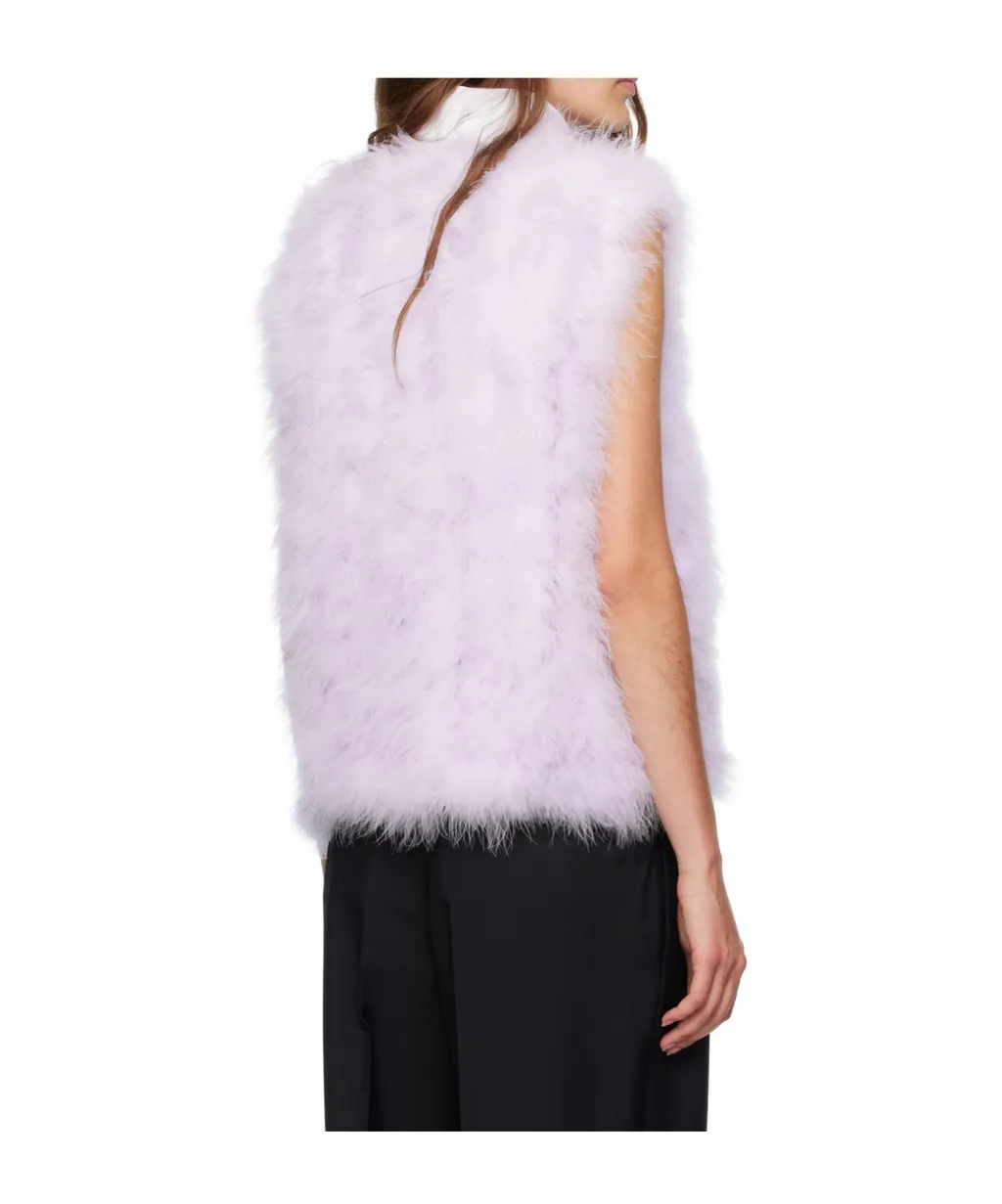 Cropped Feather Vest
