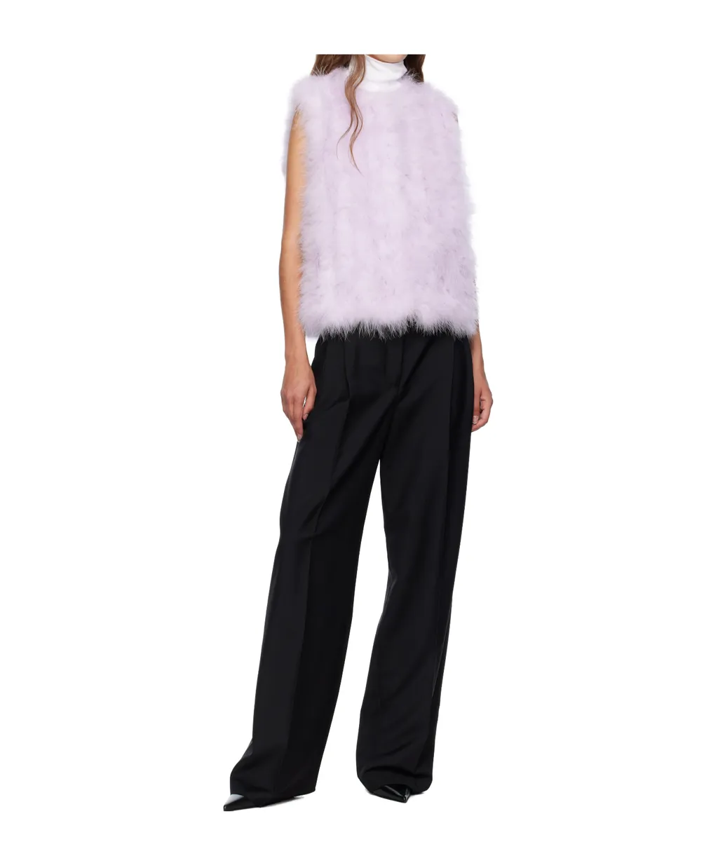 Cropped Feather Vest