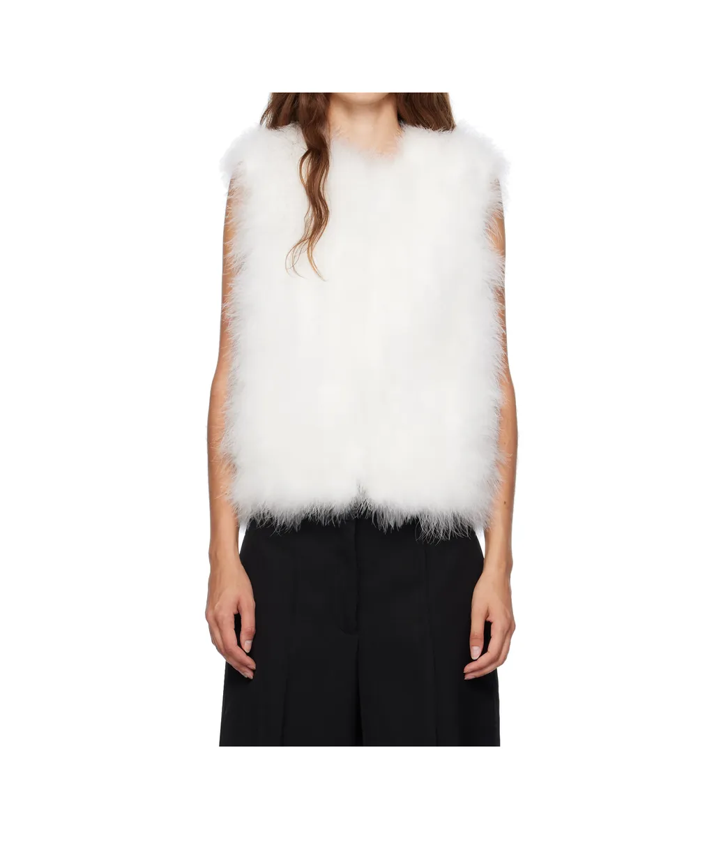 Cropped Feather Vest