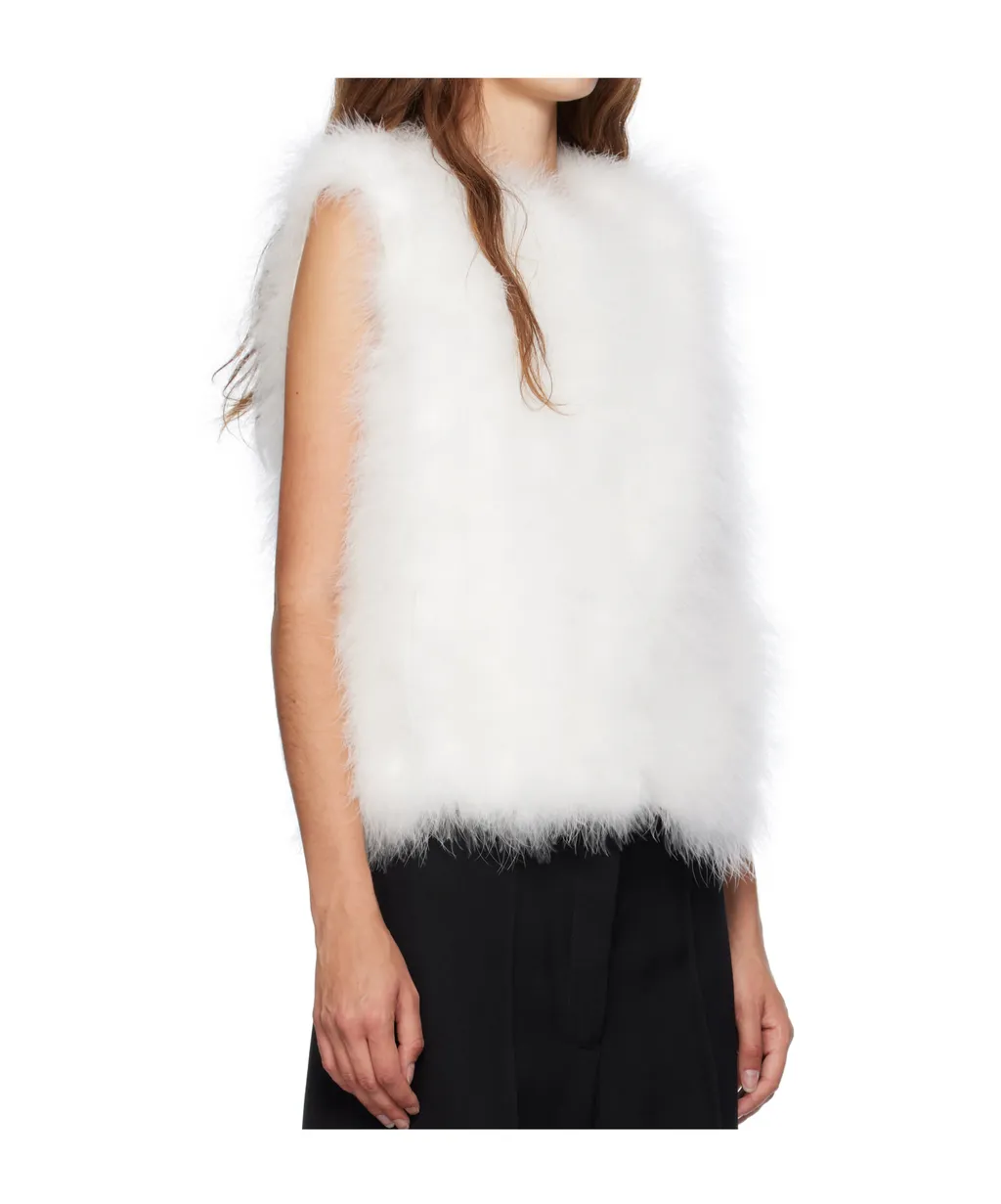 Cropped Feather Vest