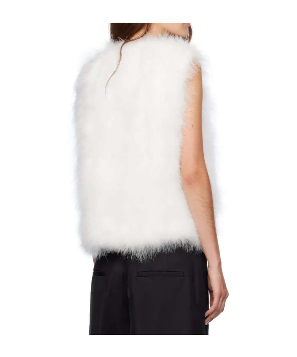 Cropped Feather Vest