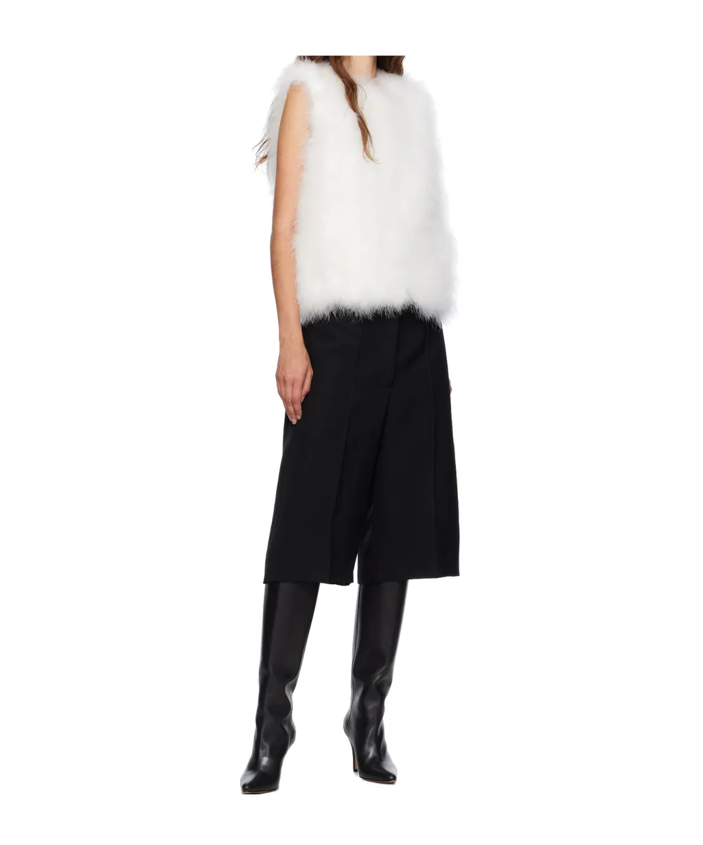 Cropped Feather Vest