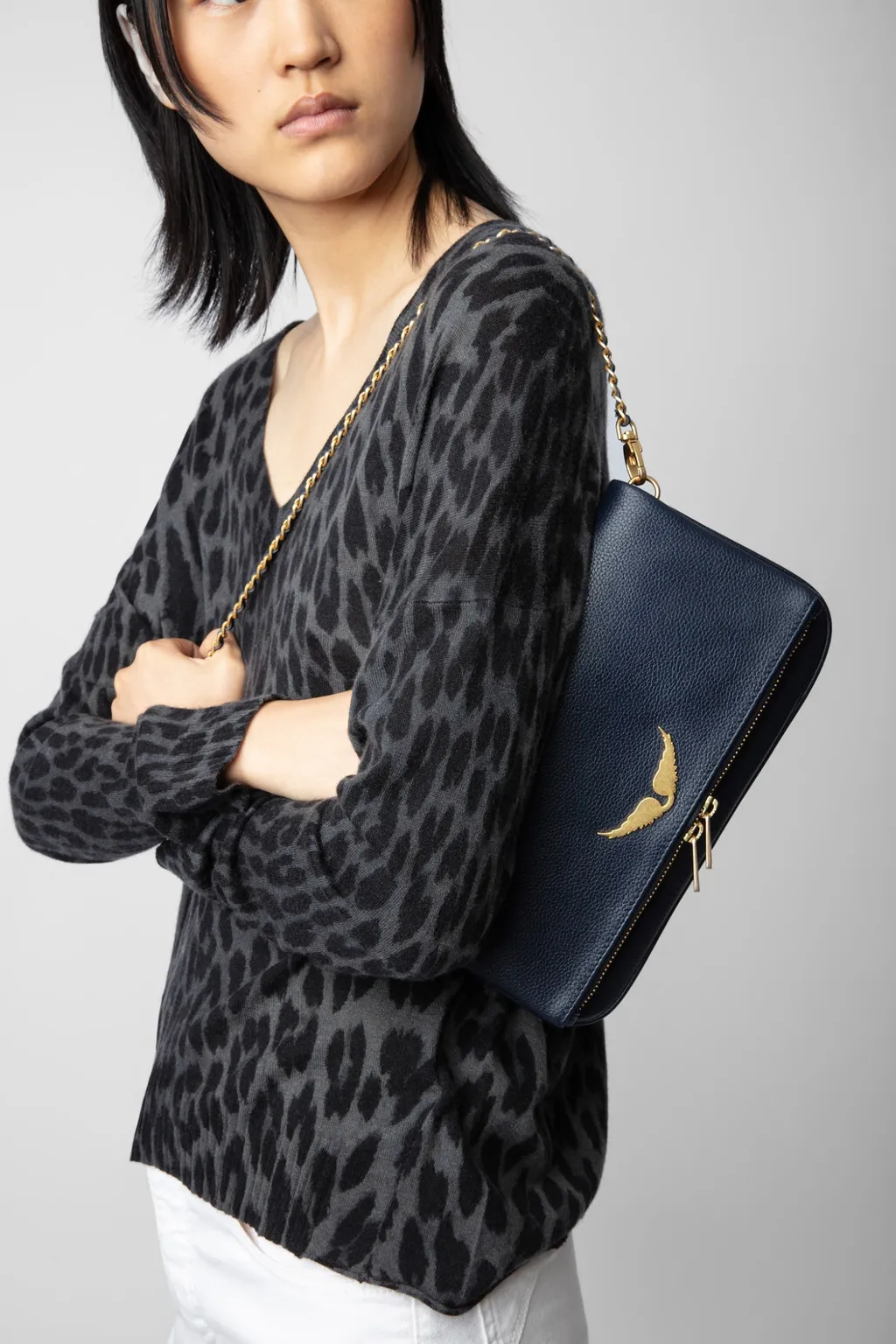 Logo-Plaque Clutch Bag