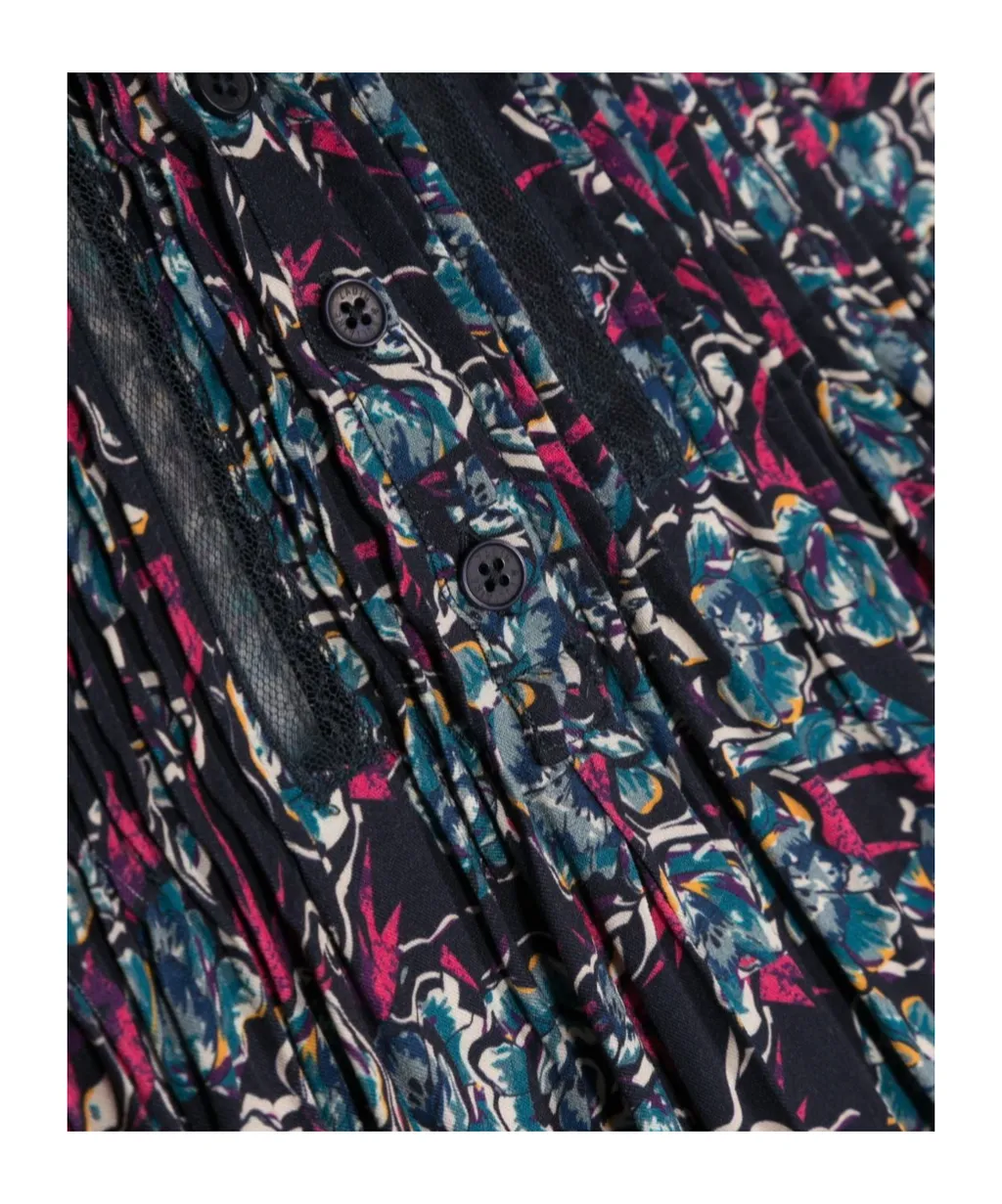 Kids Lace Trim Floral Printed Dress