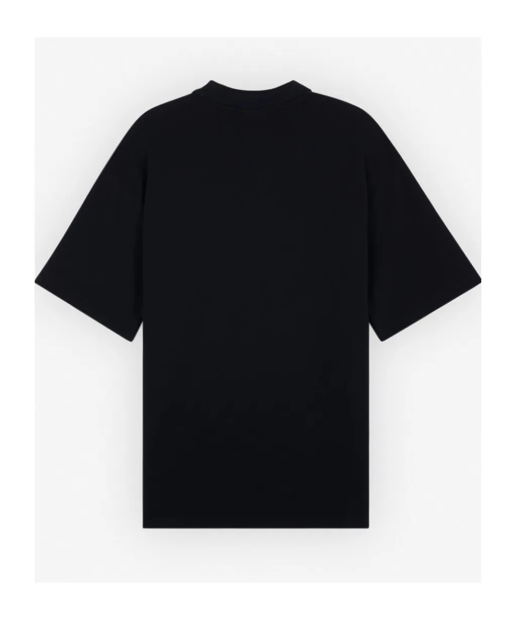 Bold Fox Head Patch Oversized Polo Shirt