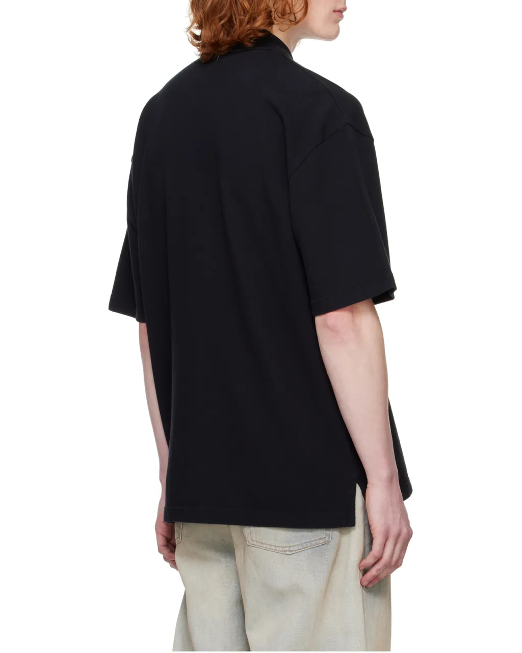 Bold Fox Head Patch Oversized Polo Shirt
