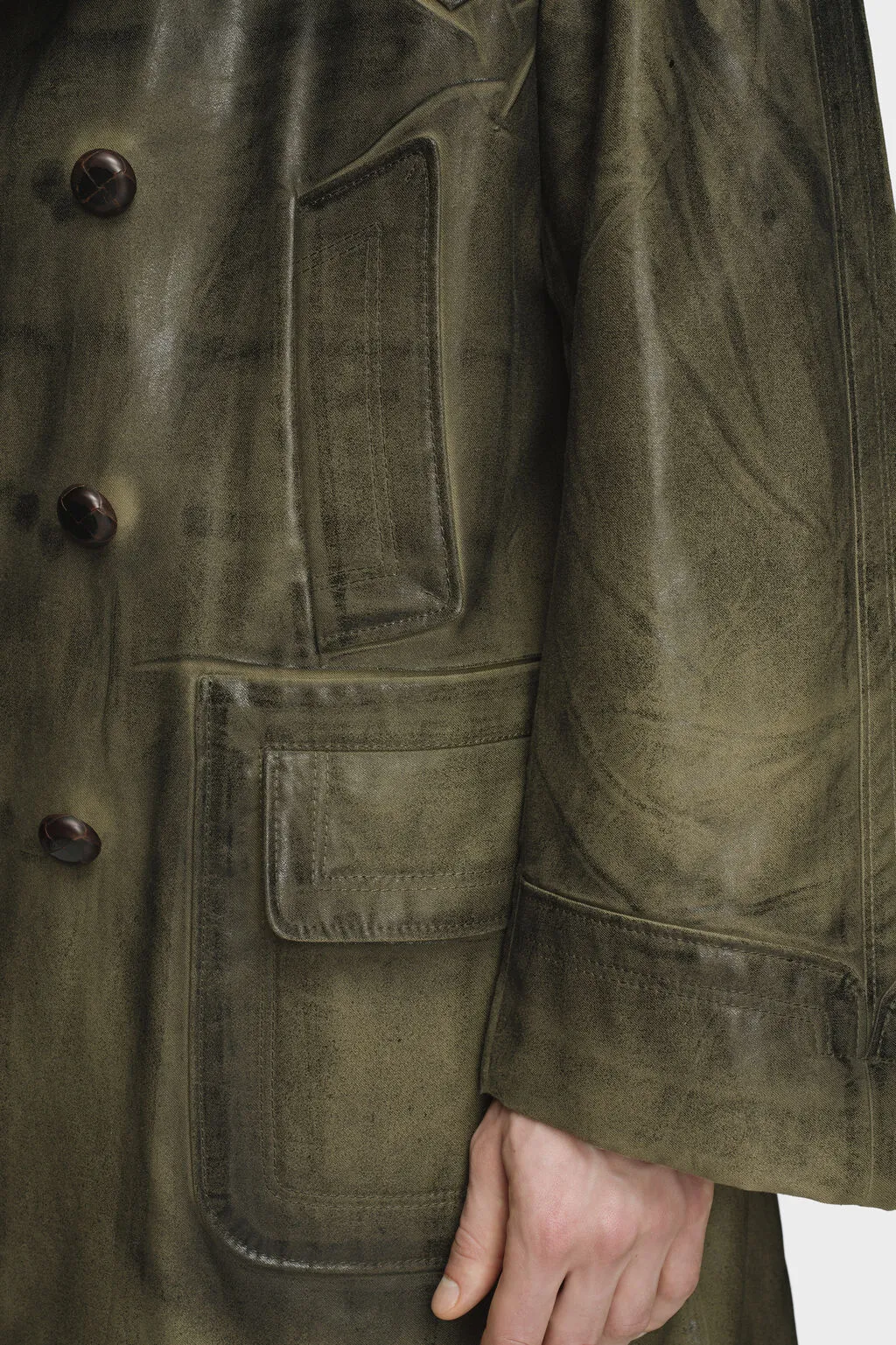 Double-Breasted Caban Coat