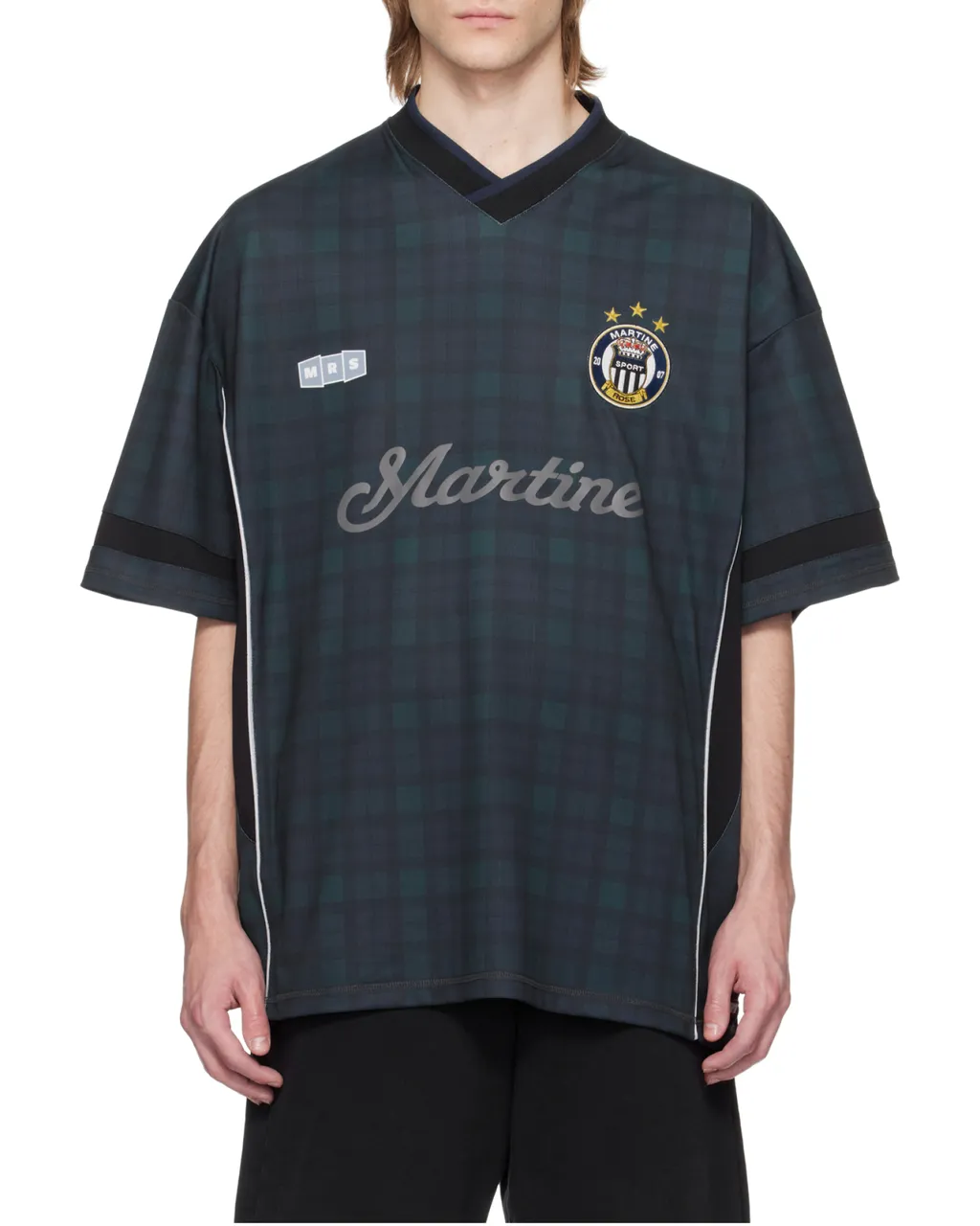 Logo Printed Drop Shoulder Football T-Shirt