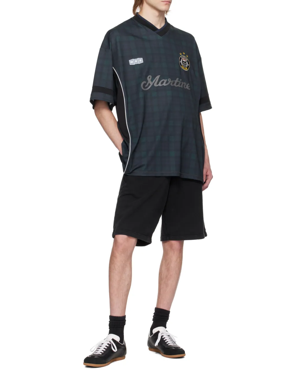 Logo Printed Drop Shoulder Football T-Shirt