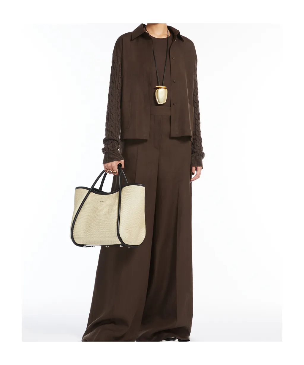 Logo Plaque Top Handle Bag