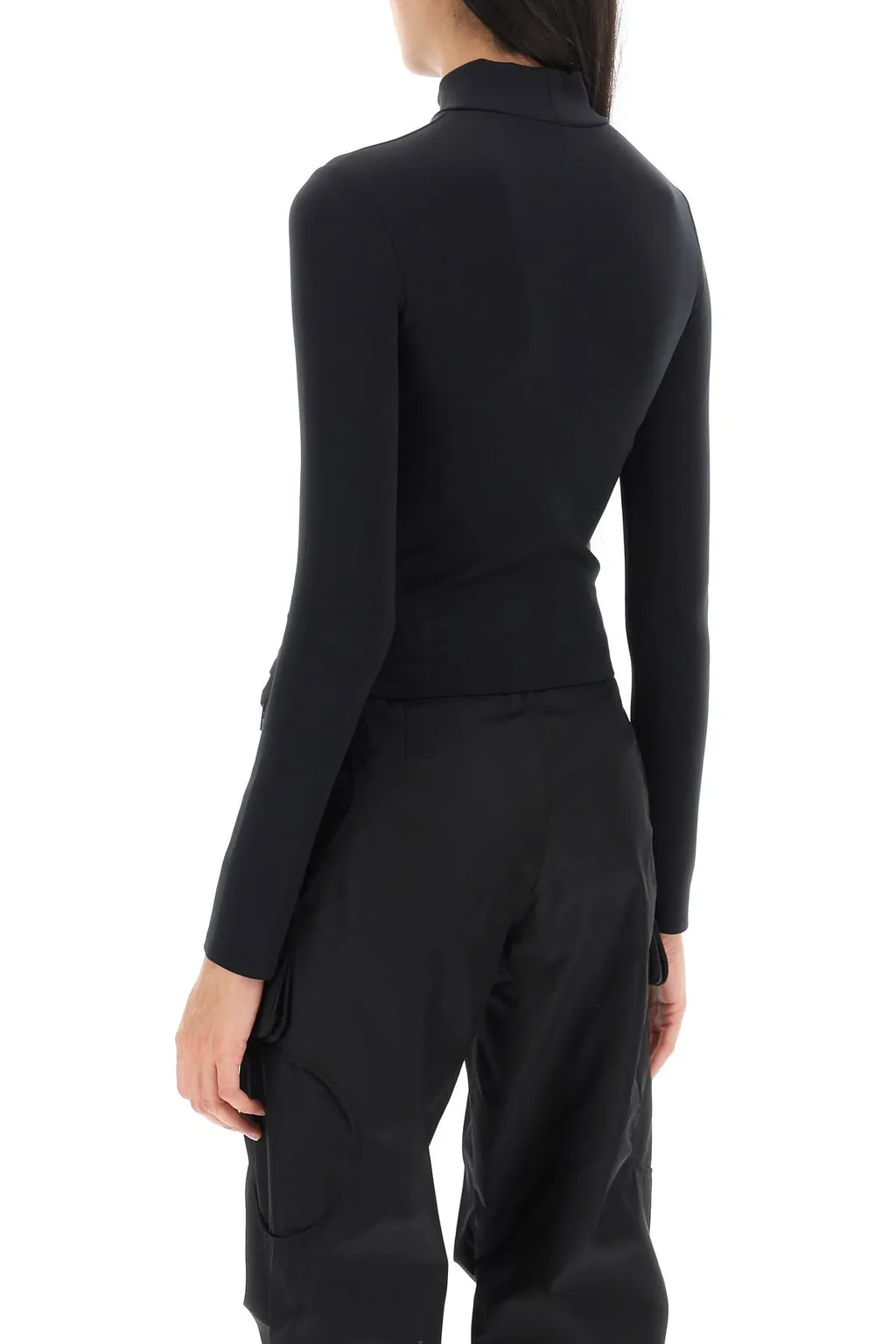 Logo Printed High Neck Top