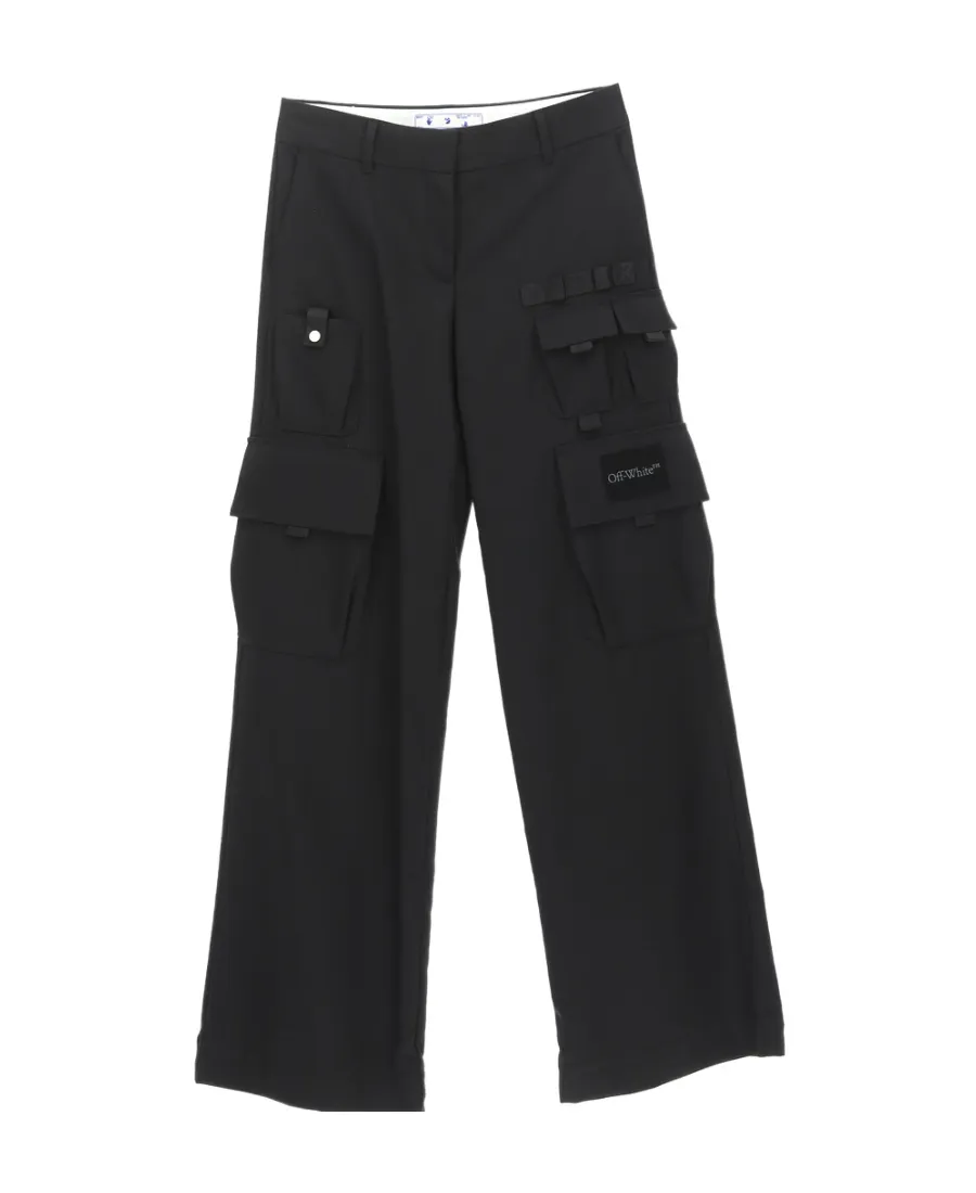 Logo Detailed Wide Leg Trousers