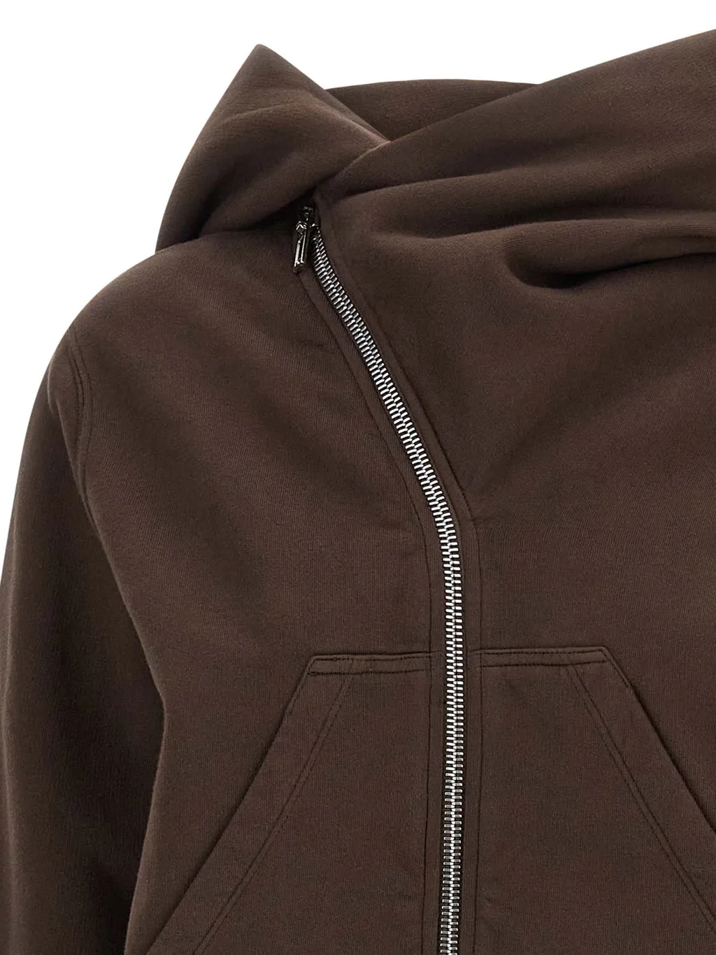 Mountain Asymmetric Zip High-Neck Hoodie