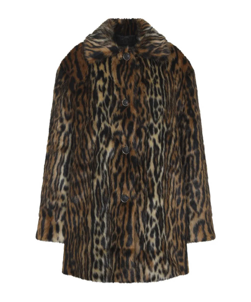 Leopard-Print Button Coat