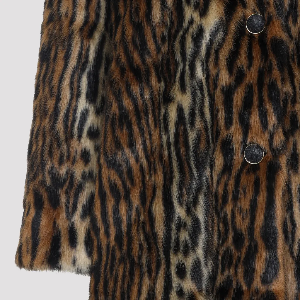 Leopard-Print Button Coat