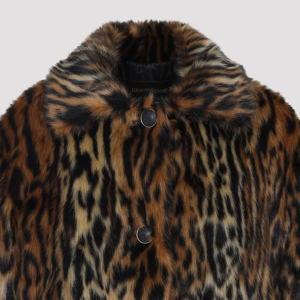 Leopard-Print Button Coat